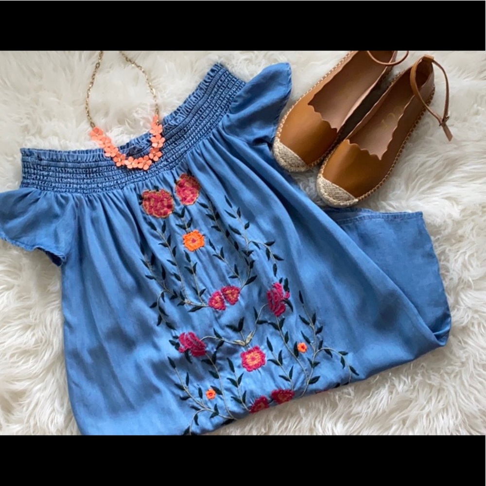 Francescas denim embroidered dress!